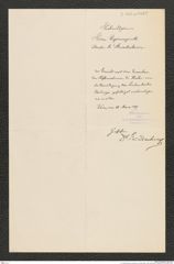 k.k. naturhistorisches Hofmuseum, Intendanzakten 1885-1896 (Hauer), Aktenzahl Z.156.a/1889, Seite 1